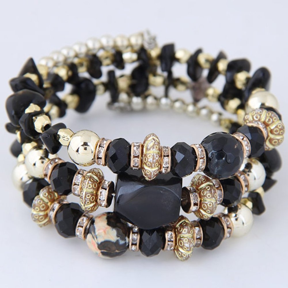 Beads and stones Wrap Bracelet